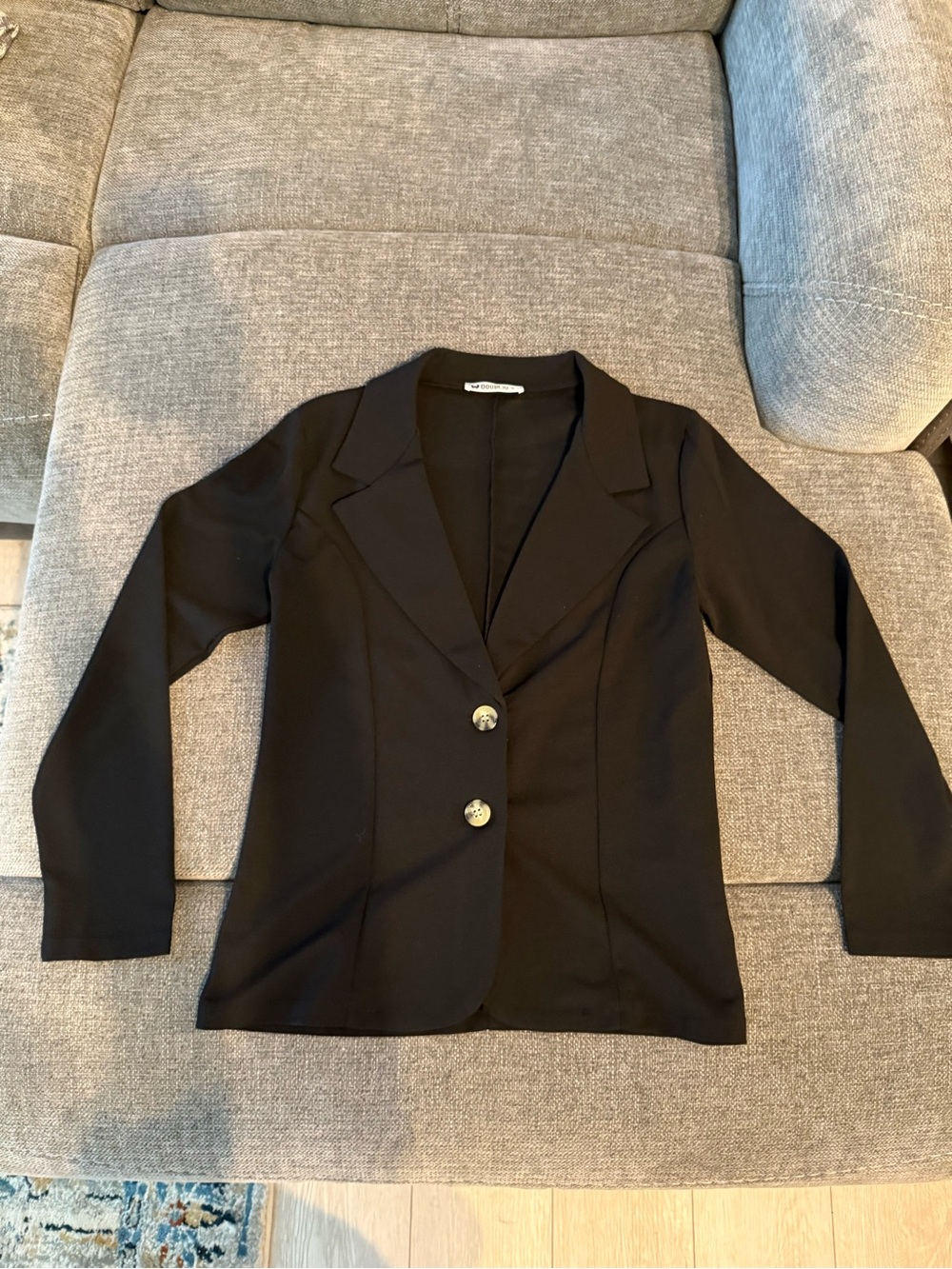 Doublju Black Women's Tailored Blazer Jacket